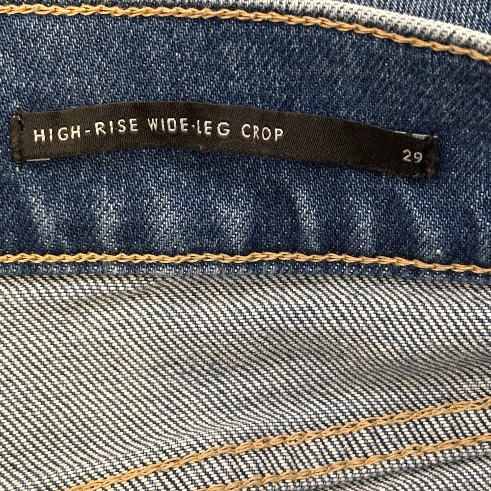 Banana Republic Premium Denim HR Clean Girl Wide-Leg Crop Jeans Blue Size‎ 29 - Picture 4 of 16